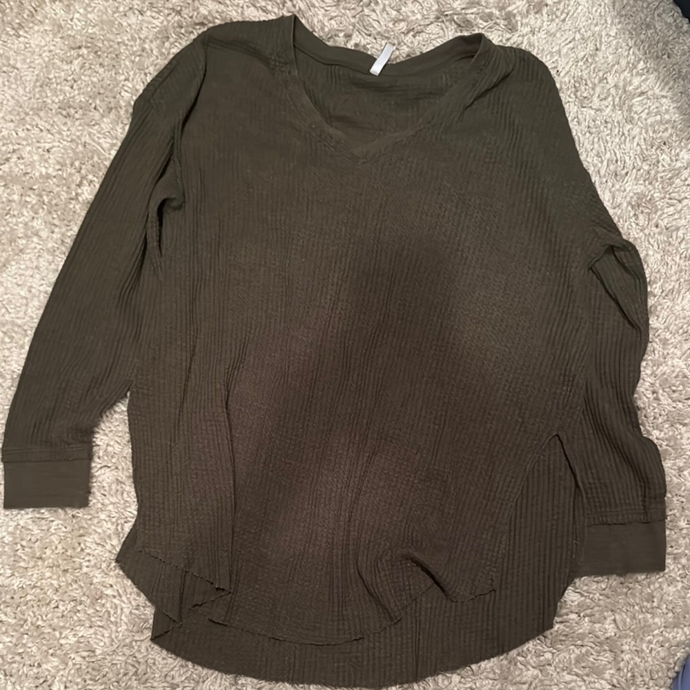 Olive Green Long Sleeve Top